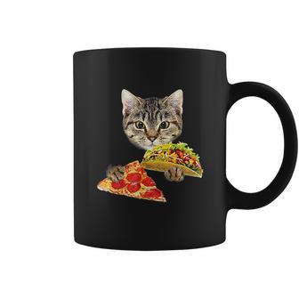 Cat Eating Taco And Pizza Shirt Funny Kitty By Zany Brainy Coffee Mug | Favorety DE