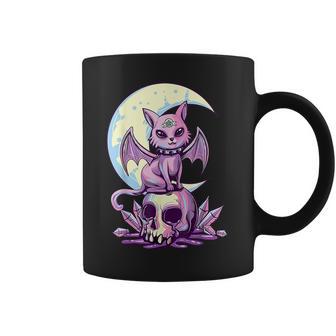 Cat Pastel Goth Moon Kawaii Halloween Skull Purple Witch Coffee Mug | Favorety CA