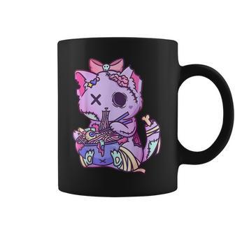 Cat Ramen Bowl Pastel Goth Nu Goth Anime Otaku Japanese V2 Men Women T-Shirt Graphic Print Casual Unisex Tee Coffee Mug | Favorety UK