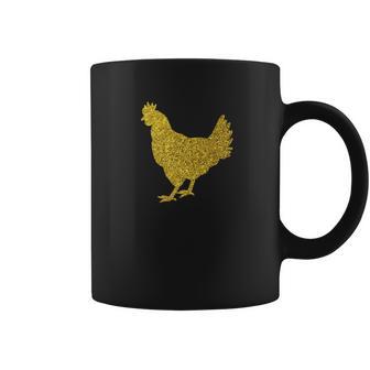 Chicken Ladies Glitter Print Chicken White Tee Top Coffee Mug | Favorety DE