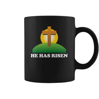 Christian Easter He Has Risen Christianity Cross Coffee Mug | Favorety