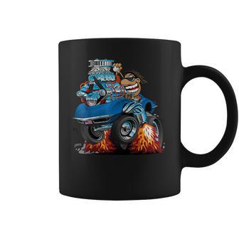 Classic Funny Sixties Sports Car Racing Hot Rod Cartoon Coffee Mug | Favorety UK