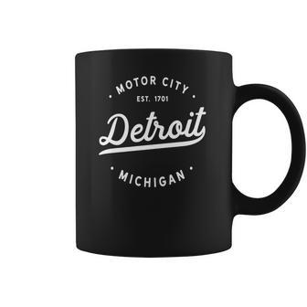 Classic Retro Detroit Michigan Motor City Established 1701 Coffee Mug | Favorety CA