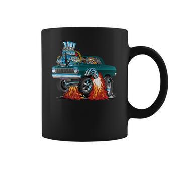 Classic Sixties Muscle Car Funny Dragster Hot Rod Cartoon V4 Coffee Mug | Favorety