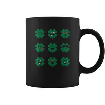 Clover Emojis St Patricks Day Emoticons Boys Girls Kids Coffee Mug | Favorety