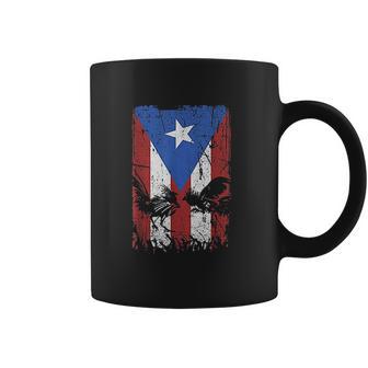 Cock Fight Gallos Gallero Fighting Rooster Puerto Rico Flag Coffee Mug | Favorety AU