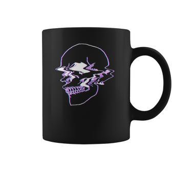 Creepy Cool Egirl Eboy Pastel Goth Vaporwave Glitch Skull Coffee Mug | Favorety AU