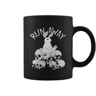 Cute Halloween Funny Halloween Day Run Away Bloody Bunny Skeleton Coffee Mug | Favorety DE