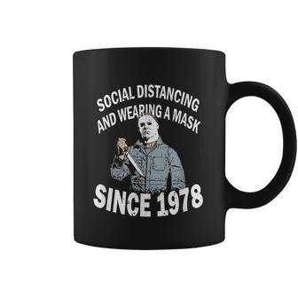 Cute Halloween Funny Halloween Day Social Distancing And Wearing A Mask Since V2 Coffee Mug | Favorety