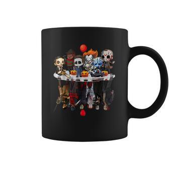 Cute Horror Movie Chibi Character Water Reflection Halloween Coffee Mug | Favorety UK