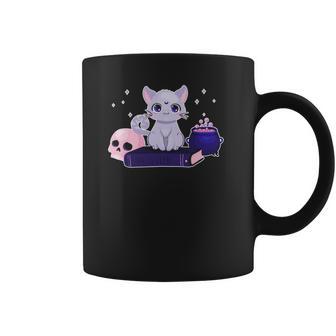 Cute Kawaii Pastel Goth Cat Witch Purple Halloween Art Coffee Mug | Favorety UK