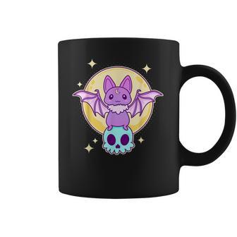 Cute Kawaii Pastel Goth Creepy Bat Skeleton - Vaporwave Men Women T-Shirt Graphic Print Casual Unisex Tee Coffee Mug | Favorety UK