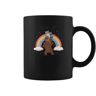 Dabbing Grizzly Bear Platypus Raccoon Rainbow Funny Coffee Mug | Favorety UK