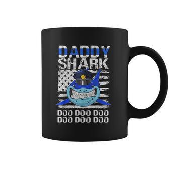 Daddy Shark Doo Doo American Flag Retro Coffee Mug | Favorety AU