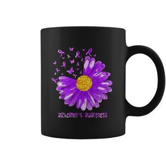 Daisy Butterfly Purple Ribbon Alzheimer Awareness Coffee Mug | Favorety AU