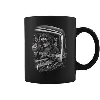 David Gonzales Clowning Around Chola Lowrider Chicano Dga Art Coffee Mug | Favorety CA