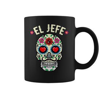 Day Of The Dead Mexico El Jefe Boss Sugar Skull Halloween Coffee Mug | Favorety UK