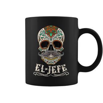 Day Of The Dead Mexico El Jefe Boss Sugar Skull Halloween Coffee Mug | Favorety DE