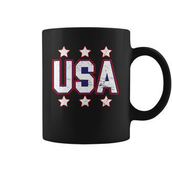 Distressed Usa Patriotic Logo Coffee Mug | Favorety AU