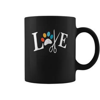 Dog Grooming Love Dogs Pet Daycare Groomer Vintage Paw Print Coffee Mug | Favorety AU