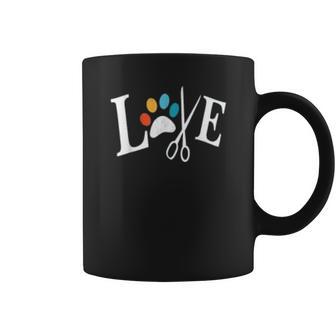 Dog Grooming Love Dogs Pet Daycare Groomer Vintage Paws Print Coffee Mug | Favorety