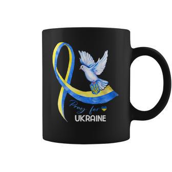 Dove Ukraine Ukrainian Ribbon Pray For Ukraine Free Ukraine Men Women T-Shirt Graphic Print Casual Unisex Tee Coffee Mug | Favorety AU