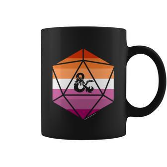 Dungeons And Dragons Lesbian Pride Flag Dice Logo Gift Graphic Design Printed Casual Daily Basic Coffee Mug | Favorety AU