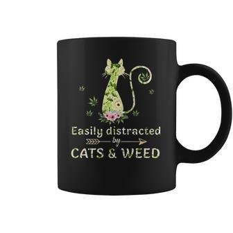 Easily Distracted By Cats And Weed Coffee Mug | Favorety UK