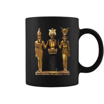 Egyptian Trinity Golden Horus Osiris And Isis Statue Coffee Mug | Favorety UK