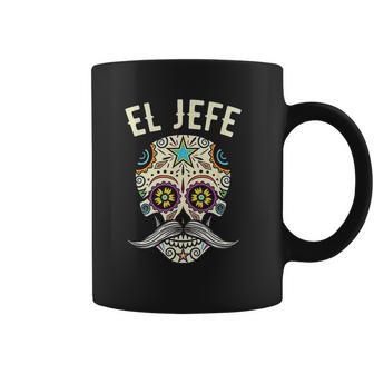 El Jefe Men Mexican Boss Skull Day Of The Dead Coffee Mug | Favorety