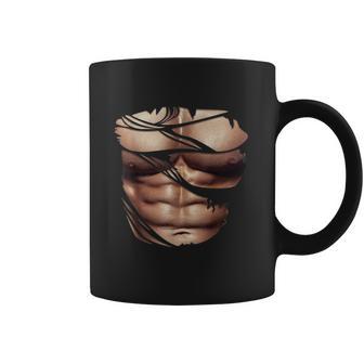 Fake Muscles Ripped Torn Chest Six Pack Abs Fitness Model Coffee Mug | Favorety UK