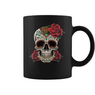 Floral Sugar Skull Day Of Dead Dia De Los Muertos Women Coffee Mug | Favorety DE