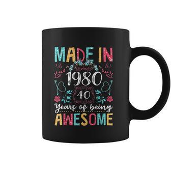 Flowers Vintage Made In 1980 40Th Birthday Gift 40 Years Old Coffee Mug | Favorety DE