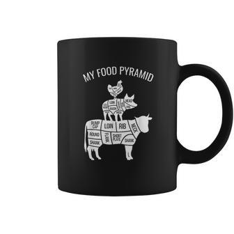 My Food Pyramid Funny Carnivore Cow Pig Chicken Coffee Mug | Favorety UK