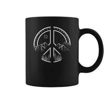 Four Seasons Peace Sign Outdoor Adventure Hippie Retro 60S Coffee Mug | Favorety AU