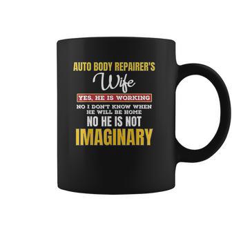 Funny Auto Body Repairers Wife Gift Yes Hes Working Coffee Mug | Favorety AU