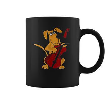 Funny Brown Dog Playing Cello Coffee Mug | Favorety UK