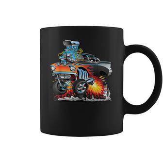 Funny Classic Hot Rod Fifties Drag Racing Muscle Car Cartoon Coffee Mug | Favorety