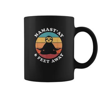 Funny Cute Sloth Yoga Namastay Social Distancing 6 Feet Away Coffee Mug | Favorety DE