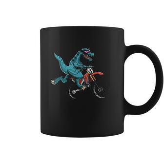 Funny Dino On Bike Trex Lover Rider Motorcycle Coffee Mug | Favorety