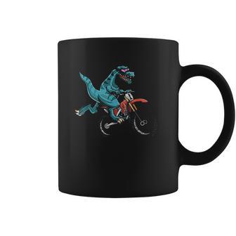 Funny Dino On Dirt Bike Trex Lover Rider Motorcycle Riding Coffee Mug | Favorety UK