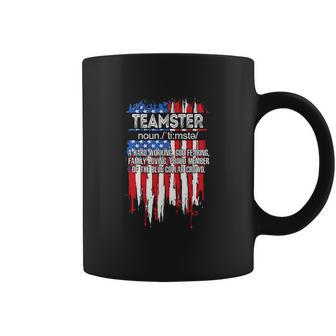 Funny Fathers Day Usa Flag Teamster Definition Graphic Design Printed Casual Daily Basic Coffee Mug | Favorety AU