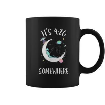 Funny Joint Smoking Moon Alien It Is 4 20 Somewhere Coffee Mug | Favorety AU