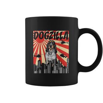 Funny Retro Japanese Dogzilla Bluetick Coonhound Coffee Mug | Favorety CA