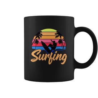 Funny Retro Surfing Logo Coffee Mug | Favorety