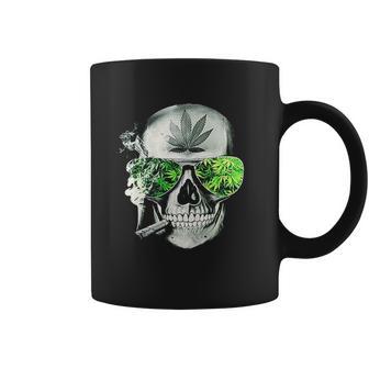 Funny Style Cannabis Marijuana Skull Mens Coffee Mug | Favorety