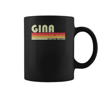 Gina Gift Name Personalized Retro Vintage 80S 90S Birthday Coffee Mug | Favorety