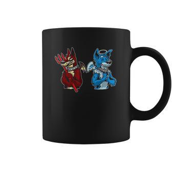 Good Vs Evil Doberman Pinscher Wolf Dog Furry Coffee Mug | Favorety