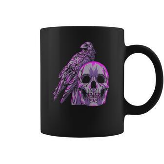 Goth Pastel Skull Crow Bird Skeleton Head Raven Gothic Lover Coffee Mug | Favorety AU