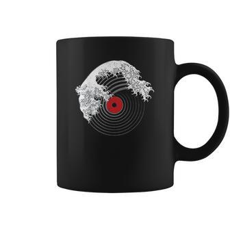 Great Wave Of Music Dj Vinyl Record Turntable Kanagawa Coffee Mug | Favorety UK